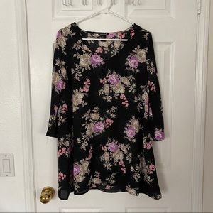 Forever 21 - Black Floral Long Sleeve Dress
